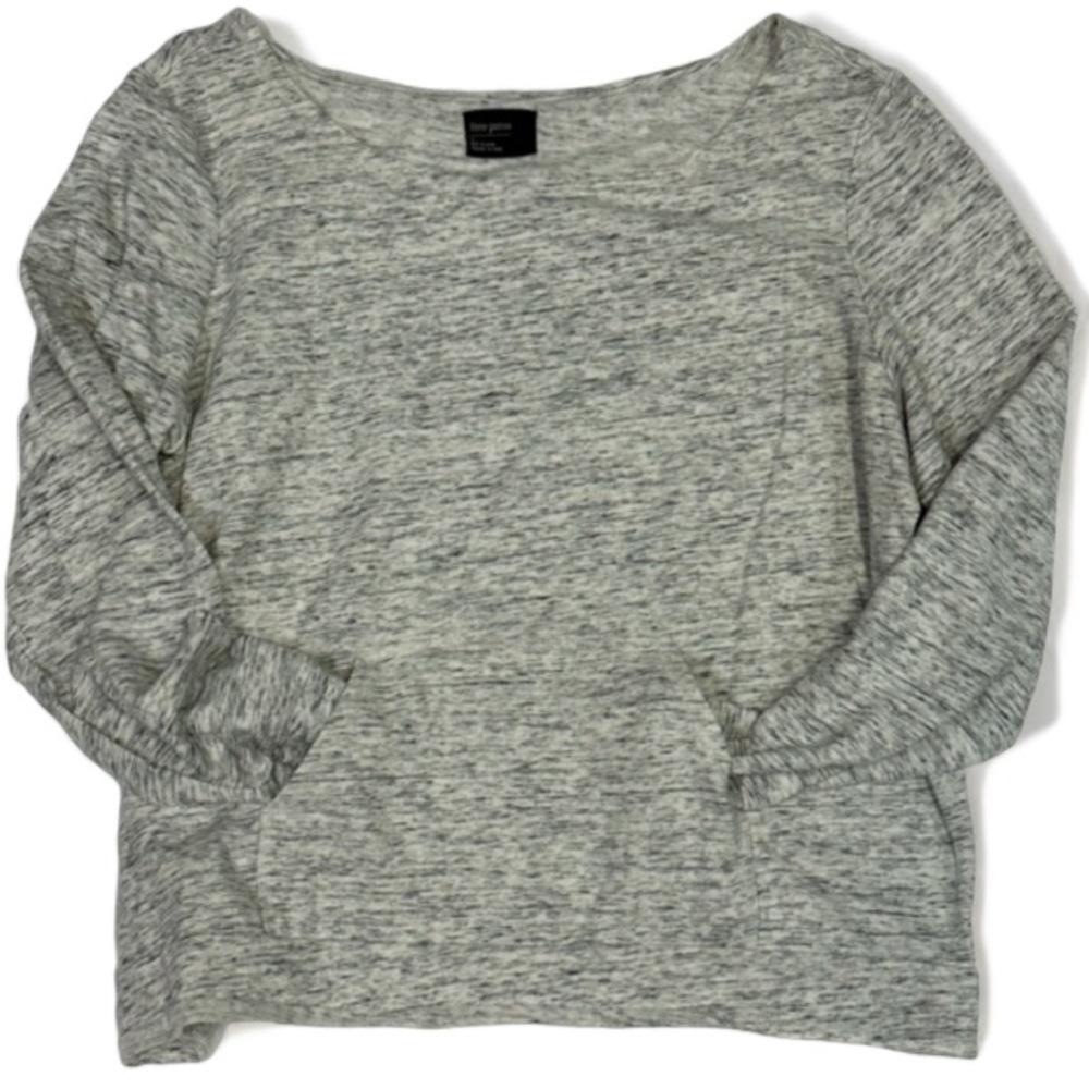 Free Press Gray Top Scoop Neck (hand pocket front of shirt) Ladies Size XL GUC
